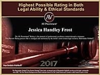 AV Preeminent Highest Possible Rating in Both Legal Ability & Ethical Standards Jessica Handley Frost 2017